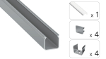 TEKKNI HELSE Set, silver, transparent cover, 3 m