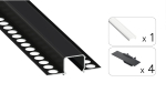 TEKKNI MOSSO Set, black, transparent cover, 3 m
