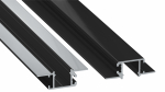 Lumines profile type MONO lacquered black without perforation 1 m
