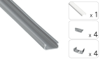 TEKKNI ORRE Set, silver, transparent cover, 3 m 2.0