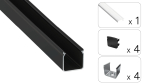 TEKKNI HELSE Set, black, transparent cover, 3 m