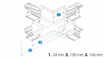 Cross connector + 3-phase track XTS38-1 gray