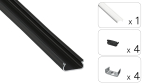 TEKKNI ORRE Set, black, transparent cover, 3 m 2.0