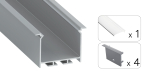 TEKKNI HEDE Set, silver, transparent cover, 3 m