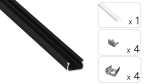 TEKKNI IKKE Set, black, transparent cover, 2.02 m