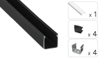 TEKKNI HELSE Set, black, transparent cover, 3 m 2.0