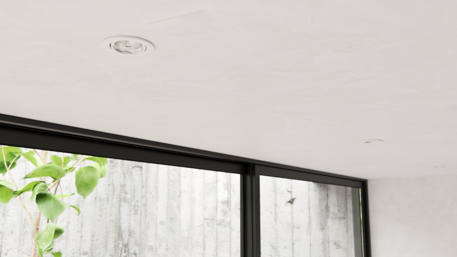 White ceiling eyelets in the bathroom