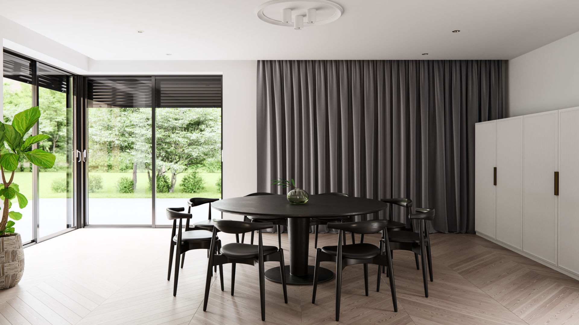 Lamp from surface-mounted fixtures in the living room